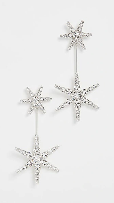 Jennifer Behr Silver Tone Estee Crystal Earrings