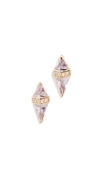 Sorellina Pietra Studs 18k Yellow Gold In Pink Topaz/white Diamond