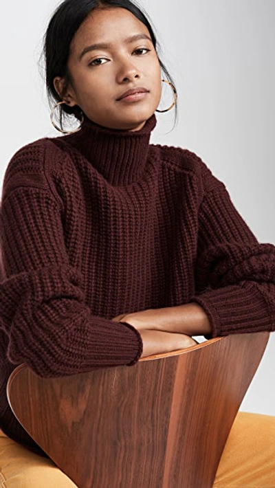 Autumn Cashmere Chunky Shaker Cashmere Sweater In Wine