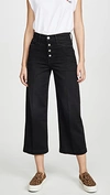 FRAME ALI WIDE CROP JEANS WITH EXPOSED BUTTONS