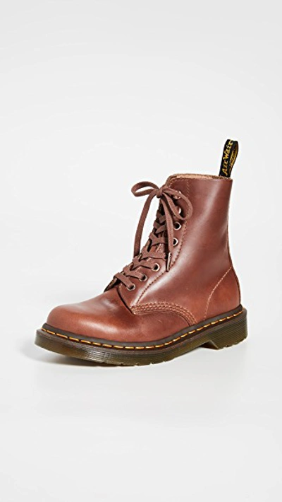 Dr. Martens' 1460 Pascal 8 Eye Boots In Tan/polo Brown
