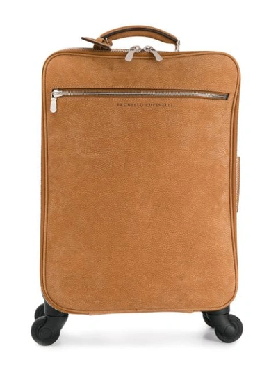 Brunello Cucinelli Four Wheel Suitcase - 大地色 In Neutrals