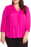 Vince Camuto Rumple Fabric Blouse In Pink Shock