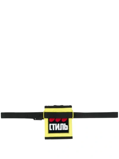 Heron Preston Adjustable And Detachable Strap Wallet - 黄色 In Yellow