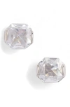 Kate Spade That Sparkle Princess Cut Stud Earrings In White