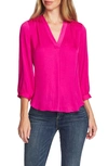 Vince Camuto Rumple Fabric Blouse In Pink Shock