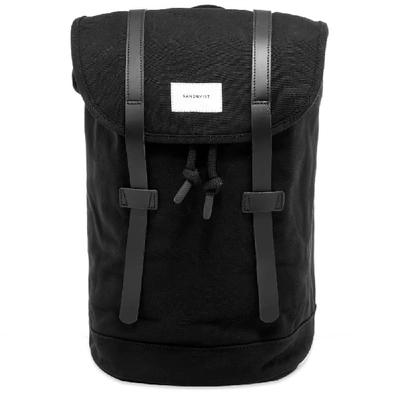 Sandqvist Stig Cotton Canvas Backpack In Black