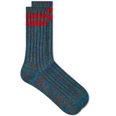 Anonymous Ism 2 Line Mix Crew Sock In Blue