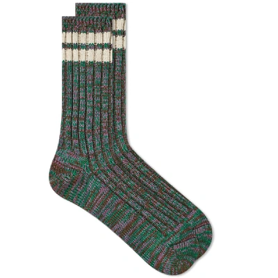 Anonymous Ism 2 Line Mix Crew Sock In Green