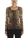 DOLCE & GABBANA DOLCE & GABBANA LEOPARD PRINT CREWNECK BLOUSE