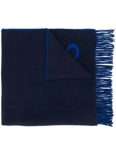 Polo Ralph Lauren Intarsia Logo Scarf In Blue