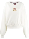 Tommy Hilfiger Embroidered Logo Sweatshirt In Yah Bianco