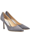 Jimmy Choo Love 85 Suede Pumps In Grey
