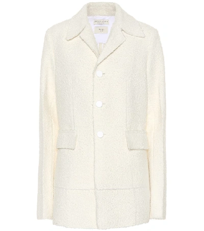 Bottega Veneta Bonded Boucle Single-breasted Jacket In Bianco