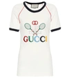 GUCCI EMBROIDERED COTTON-JERSEY T-SHIRT,P00399885