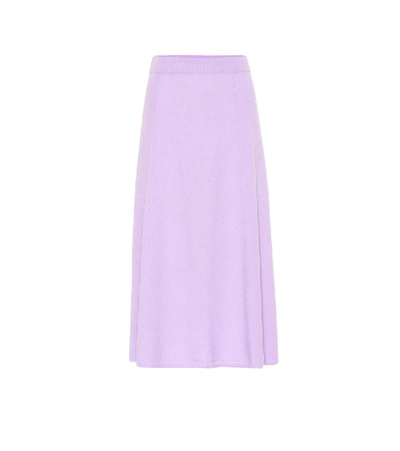 Joseph Ribbed Wool-blend Skirt In Purple