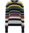 JW ANDERSON STRIPED RIBBED-KNIT SWEATER,P00401426