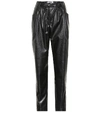 MSGM HIGH-RISE FAUX LEATHER PANTS,P00411395