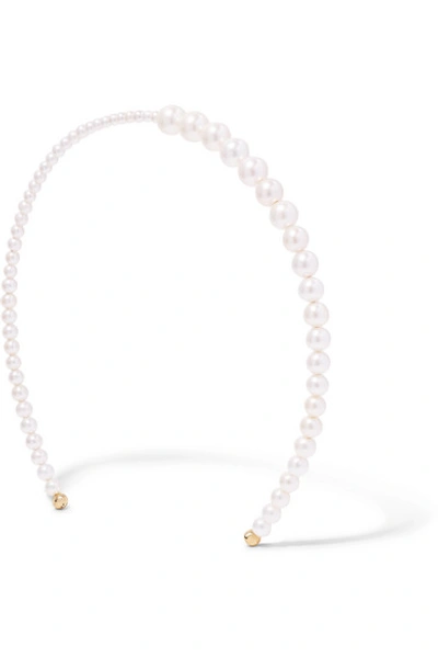 Sophie Bille Brahe + Cecilie Bahnsen Peggy 10-karat Gold Freshwater Pearl Headband