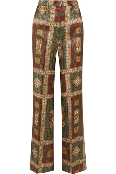 Etro Printed Twill Wide-leg Pants In Multicolor