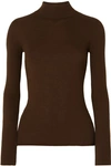 THE ROW SULLI RIBBED SILK AND COTTON-BLEND TURTLENECK SWEATER