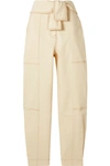 ULLA JOHNSON STORM BELTED PANELED HIGH-RISE TAPERED JEANS