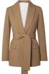 CASASOLA BELTED GRAIN DE POUDRE WOOL BLAZER