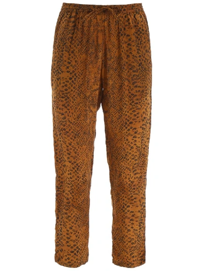 Mes Demoiselles Kung Printed High-rise Trousers In Ocre