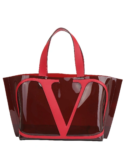 Valentino Garavani Small Tote Bag In Rubin/rouge Pur