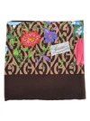 GUCCI Gucci Silk Scarf With Flora And G Rhombus Print,11035737