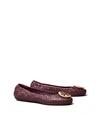 Tory Burch Women's Minnie Quilted Leather Travel Ballet Flats In Port