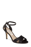 Nina Venus Womens Ankle Strap Open Toe Heel Sandals In Black Satin