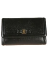 FERRAGAMO BOW DETAIL CONTINENTAL WALLET,11035782