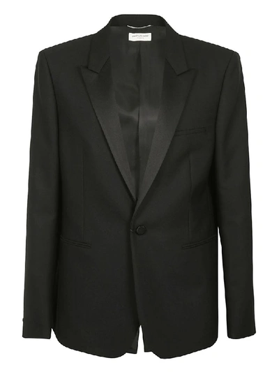 Saint Laurent Single Breasted Blazer In Black