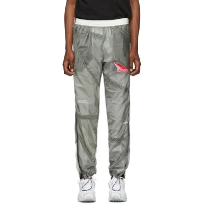 Heron Preston Ssense Exclusive Grey And White Jump Lounge Trousers In Militarygre