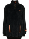 Heron Preston Oversize Fire Techno Teddy Jacket In Black