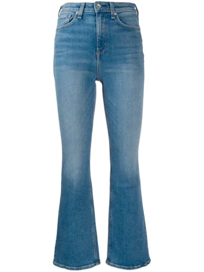 Rag & Bone Nina High-rise Ankle Crop Flare Jeans In Blue