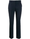 Theory Precision Ponte Cropped Trousers In Blue