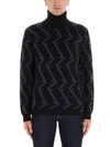 FENDI FENDI FF LOGO TURTLENECK KNITTED PULLOVER