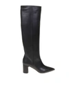 CASADEI AGYNESS LEATHER BOOT IN BLACK COLOR,11037025