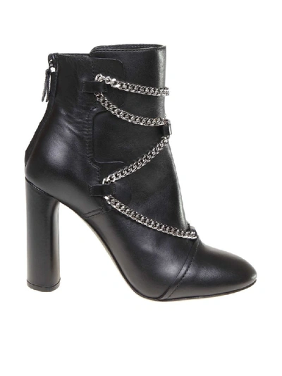 Casadei Zoe Ankle Boots In Black Leather