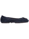 Tory Burch Minnie Travel Ballet Flats In Perfect Navy