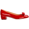 Ferragamo Vara Bow-detail Leather Pumps In Rosso