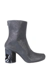 Maison Margiela Crushed-heel Gitter Ankle Boots In Nero