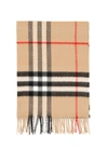 Burberry Metallic Gauze Giant Check Scarf, Camel/gold In Archive Beige (beige)
