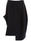 JIL SANDER ASYMMETRIC MIDI SKIRT,11037080