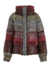 MARCO DE VINCENZO RAINBOW TARTAN PUFFER JACKET,11037061