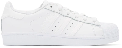 Adidas Originals White Monochromatic Superstar Trainers