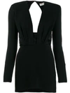 SAINT LAURENT STRUCTURED SHOULDER MINI DRESS