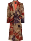 CANESSA CANESSA TIE-DYE BELTED LONG JACKET - MULTICOLOURED